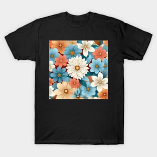 Floral Symphony: Graceful Blossoms in Dynamic Hues T-Shirt